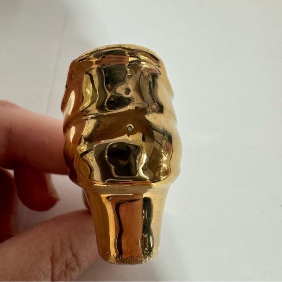 Miniature shoe 2 1/4 " Gold Painted Porcelain Small shoe or Boot. Made in Japan - Picture 4 of 11